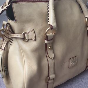 Dooney Bourne Cream Large Leather Satchel Handbag
